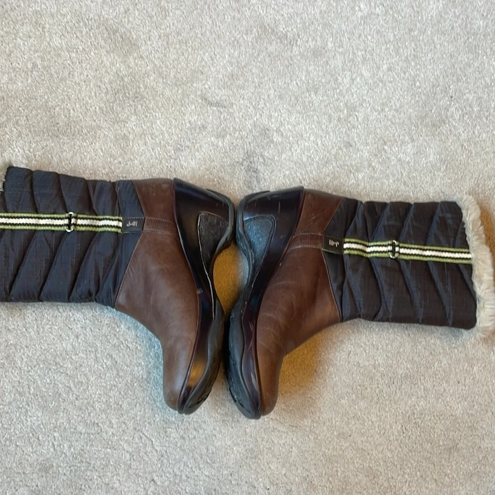 🐺 J-41  brown leather and nylon winter boot: